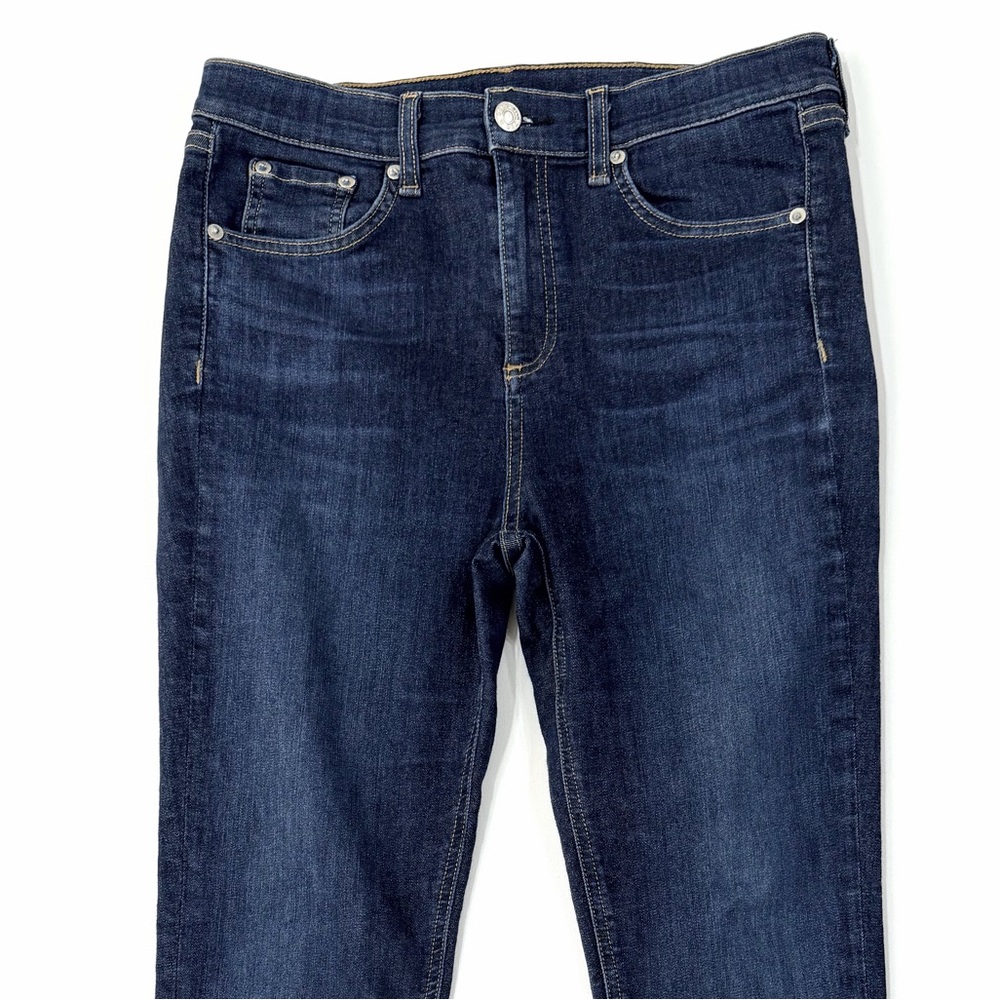rag & bone 10 Inch Ankle Skinny Raw Hem Jeans Mad River Dark Wash Denim 29 - Picture 4 of 7